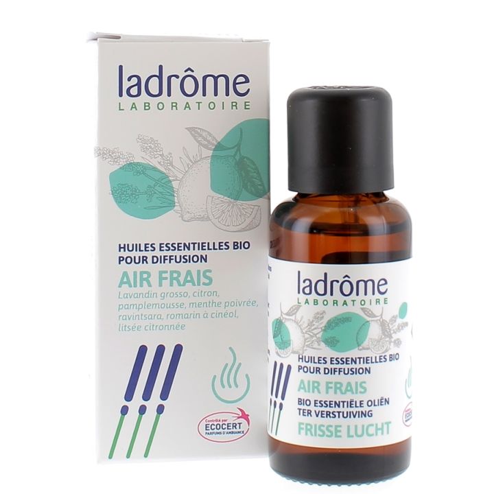 Huiles essentielles bio pour diffusion Air Frais Ladr&ocirc;me - flacon de 30ml