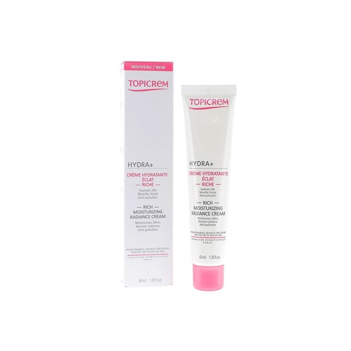 Hydra + cr&egrave;me hydratante &eacute;clat riche Topicrem - tube de 40ml