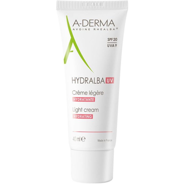 Hydralba UV SPF 20 cr&egrave;me hydratante l&eacute;g&egrave;re A-Derma - tube de 40 ml