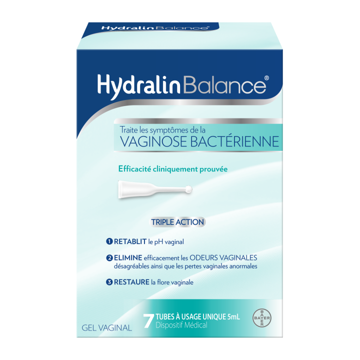 Hydralin Balance Gel Vaginal contre Vaginose bact&eacute;rienne Triple Action 7 tubes