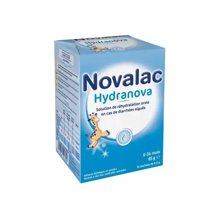 Hydranova solution de r&eacute;hydratation orale 0-36 mois Novalac - bo&icirc;te de 10 sachets