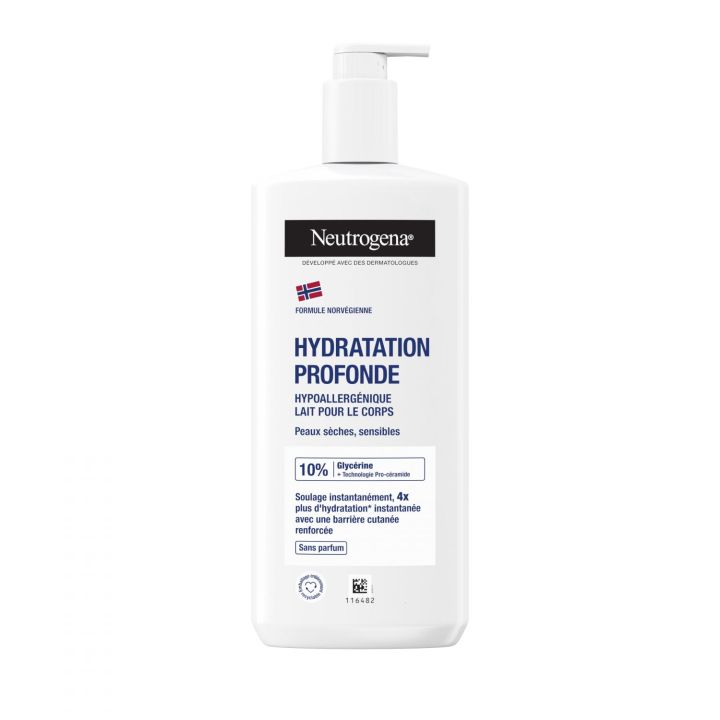 Hydratation Profonde Lait corps hypoallerg&eacute;nique Neutrogena - flacon-pompe de 400ml