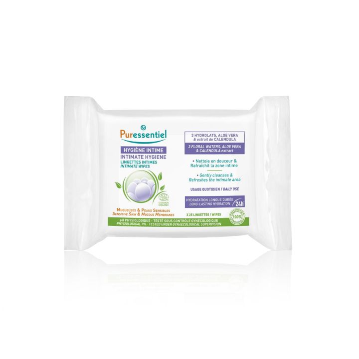 Hygi&egrave;ne intime Lingettes intimes Puressentiel - paquet de 25 lingettes