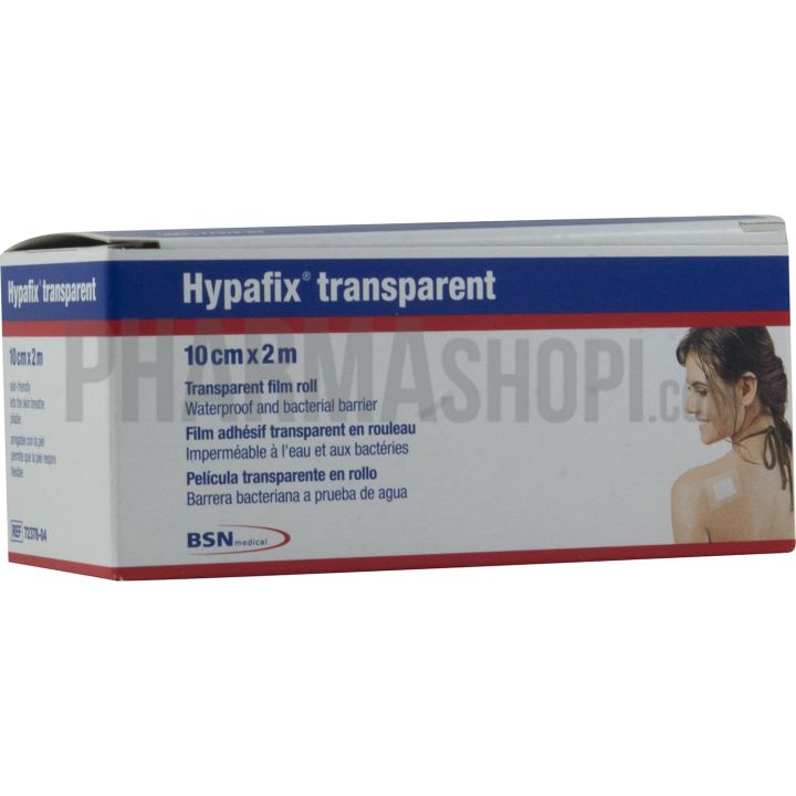 Hypafix transparent film adh&eacute;sif transparent en rouleau BSN M&eacute;dical - 10 cm x 2 m