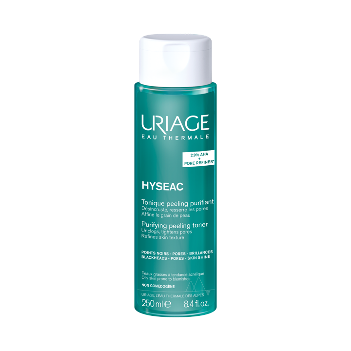 Hys&eacute;ac tonique peeling purifiant peaux grasses &agrave; tendance acn&eacute;ique Uriage - flacon de 250 ml