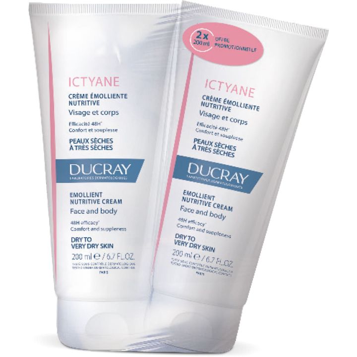 Ictyane cr&egrave;me &eacute;molliente nutritive visage et corps Ducray - lot de 2 x 200 ml Offre Sp&eacute;ciale