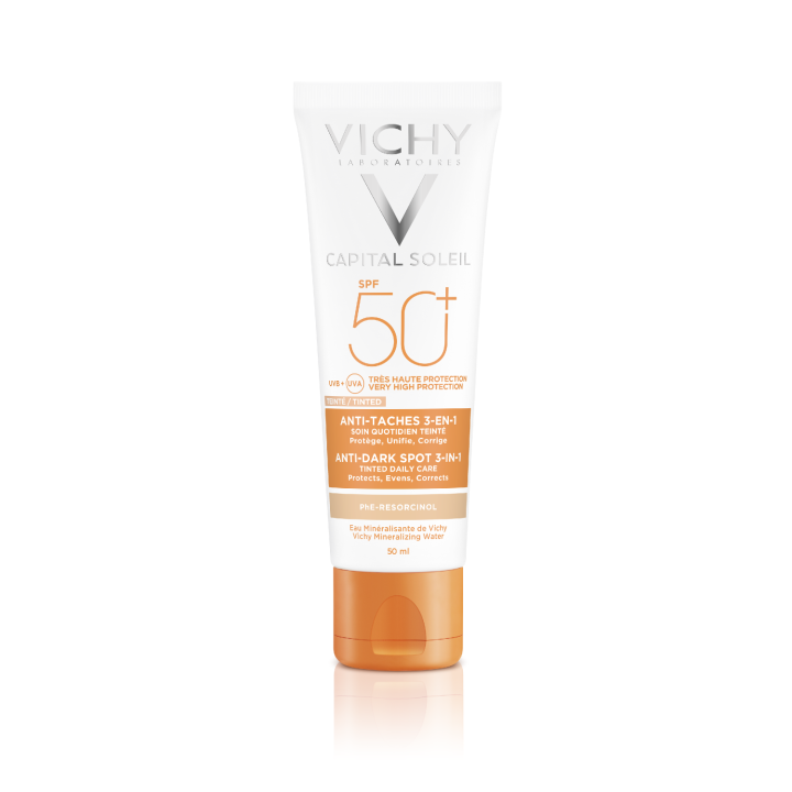 Id&eacute;al Soleil soin anti-taches teint&eacute; 3-en-1 SPF 50+ Vichy - tube de 50 ml
