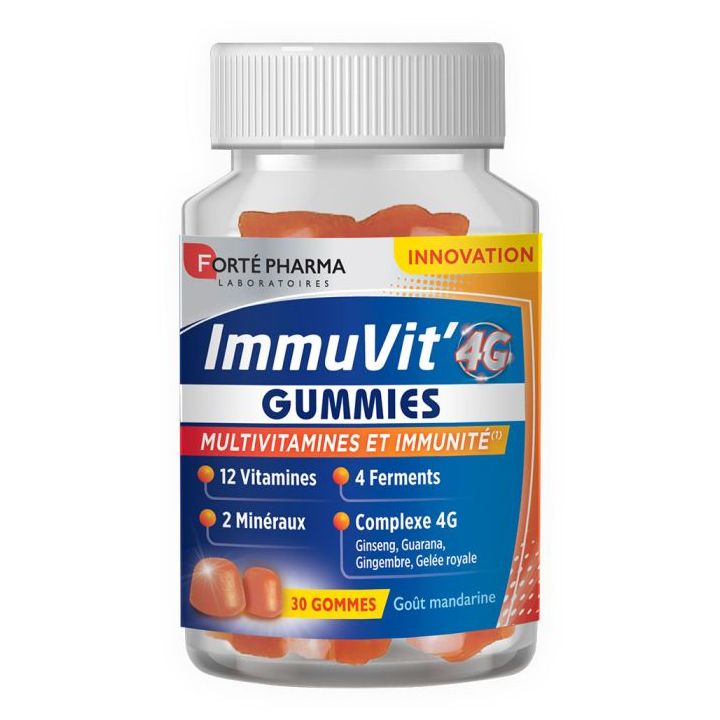 ImmuVit' 4G go&ucirc;t mandarine Fort&eacute; Pharma - pot de 30 gummies