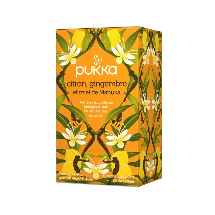 Infusion Citron Gingembre & Miel de Manuka bio Pukka - bo&icirc;te de 20 sachets