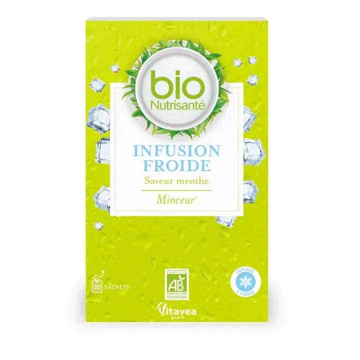 Infusion froide minceur saveur menthe bio Vitavea - bo&icirc;te de 20 sachets