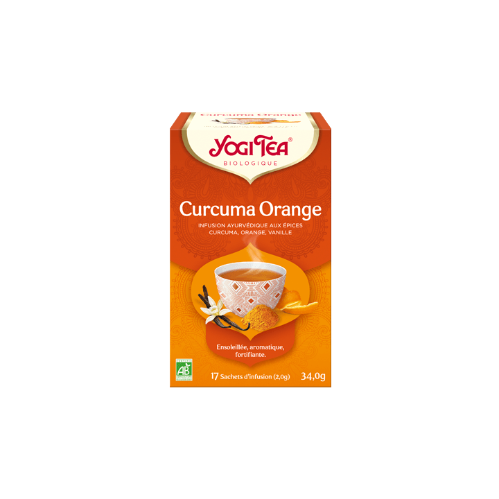 Infusion ayurv&eacute;dique Curcuma Orange Yogi Tea - boite de 17 sachets