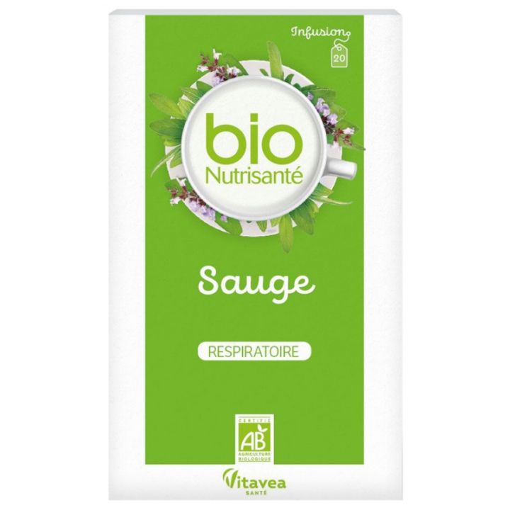 Infusion sauge respiratoire bio Vitavea - bo&icirc;te de 20 sachets