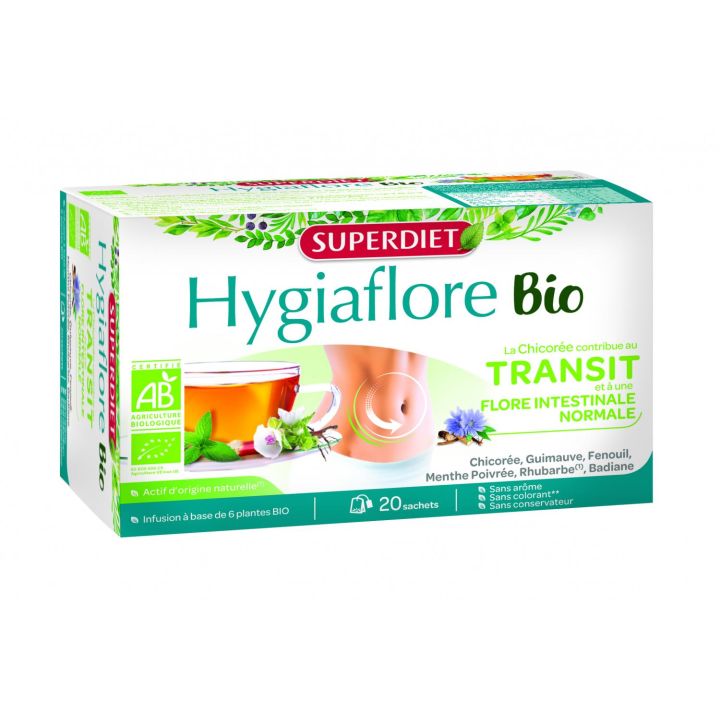 Infusion transit Hygiaflore bio Superdiet - bo&icirc;te de 20 sachets