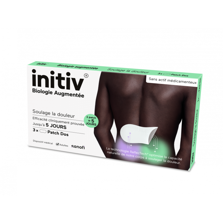 Initiv Patch dos anti-douleur Sanofi - bo&icirc;te de 3 patchs