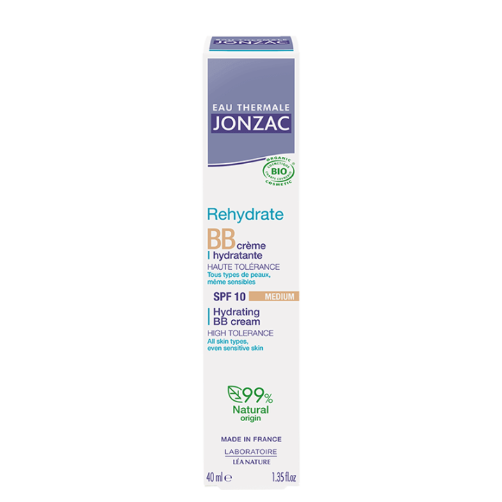Rehydrate BB cr&egrave;me hydratante bio SPF 10 teinte m&eacute;dium Jonzac - flacon de 40 ml