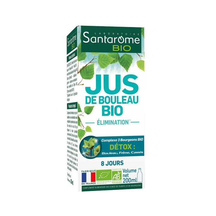 Jus de bouleau Bio &eacute;limination Santarome - Flacon de 200 ml