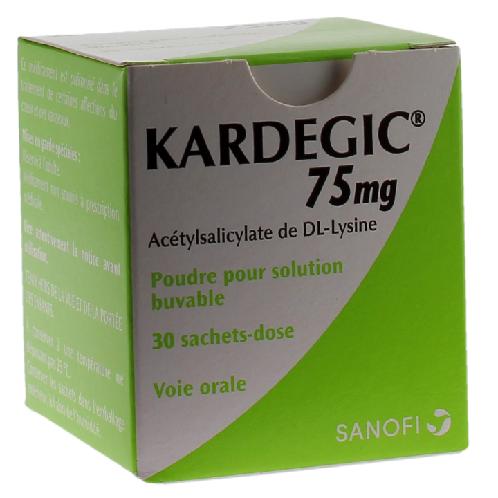 Kardegic 75 mg poudre pour solution buvable - boite de 30 sachets-dose