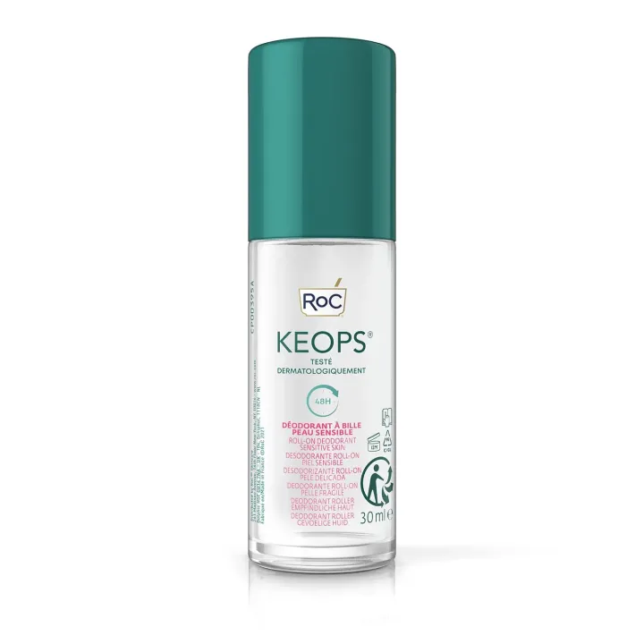 Keops d&eacute;odorant sensitive soin &agrave; bille peau fragile Roc - roll-on de 30ml
