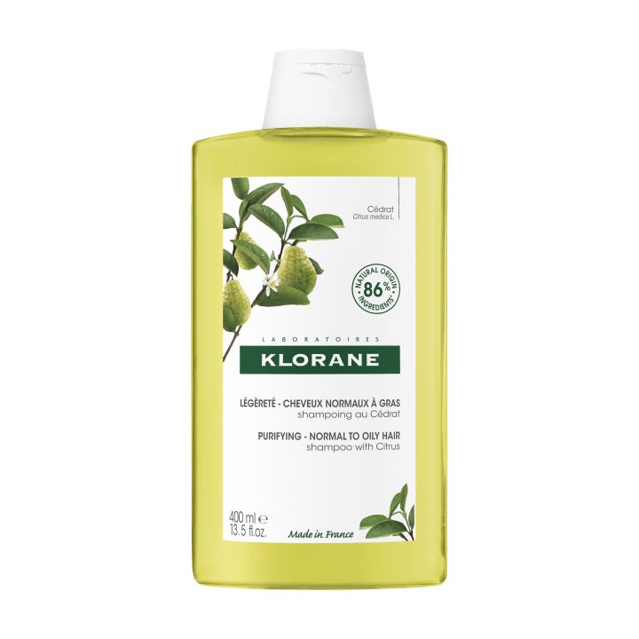 Shampooing &agrave; la pulpe de c&eacute;drat l&eacute;g&egrave;ret&eacute; Klorane - flacon de 400 ml