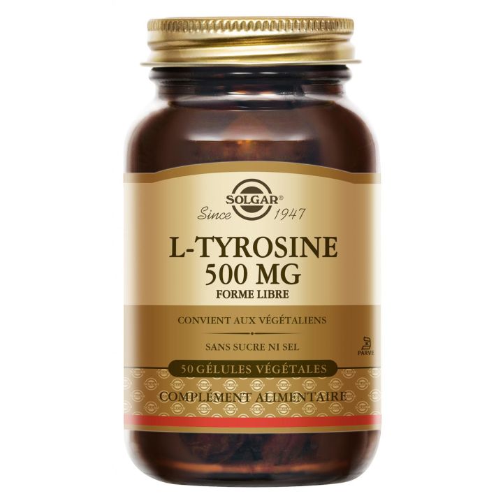 L-Tyrosine 500mg Solgar - pot de 50 g&eacute;lules