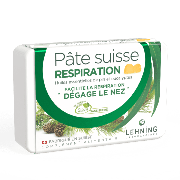 P&acirc;te Suisse &agrave; sucer pin et eucalyptus respiration Lehning - bo&icirc;te de 50g