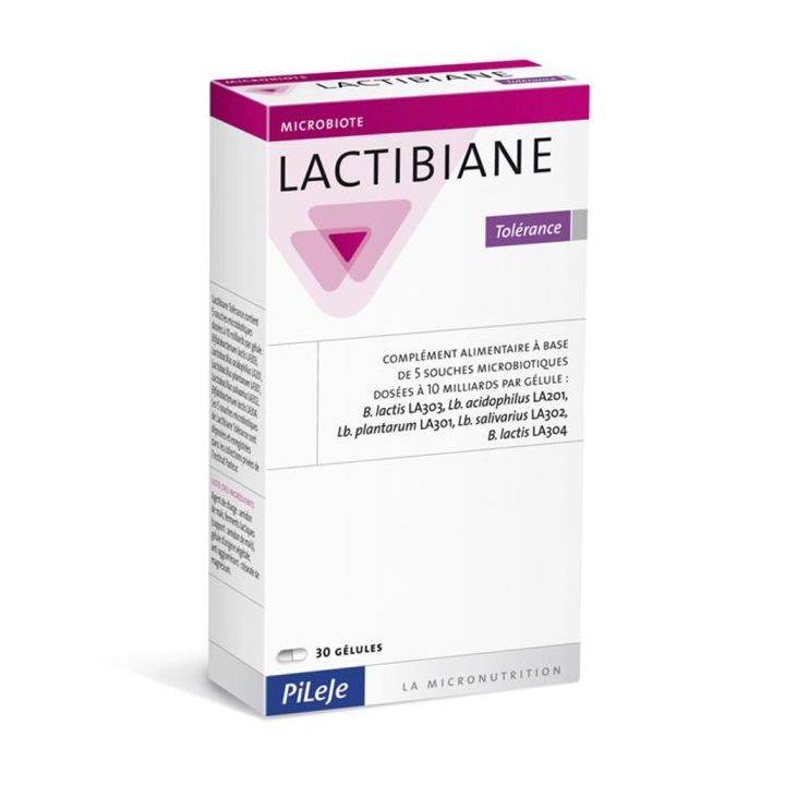 Lactibiane Tol&eacute;rance Pileje - boite de 30 g&eacute;lules de 560 mg