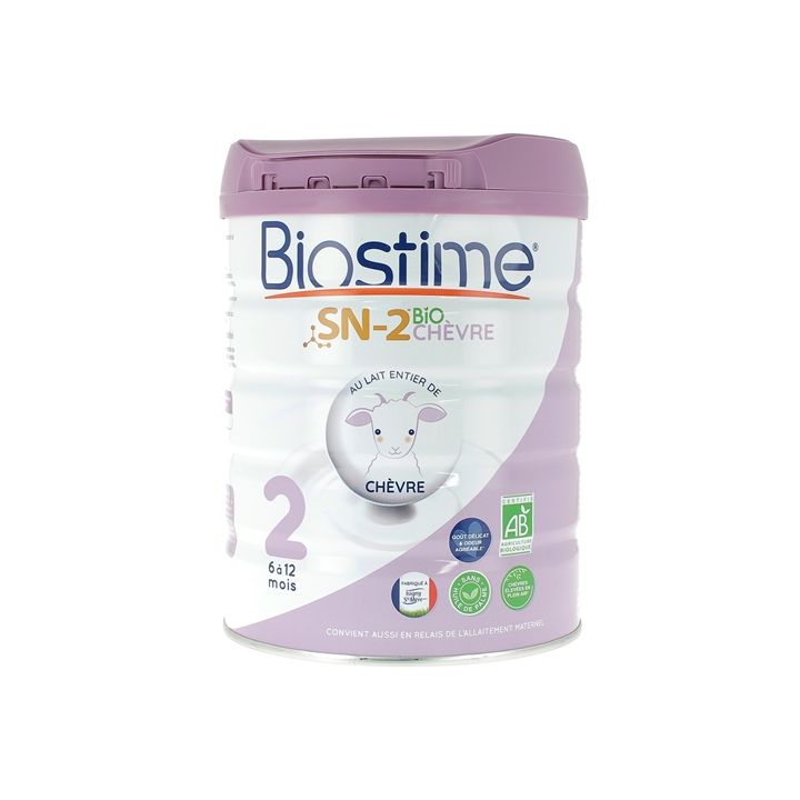 Lait de ch&egrave;vre en poudre SN-2 2&egrave;me &acirc;ge bio Biostime - pot de 800g