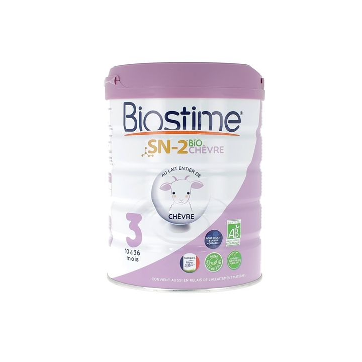 Lait de ch&egrave;vre en poudre SN-2 3&egrave;me &acirc;ge bio Biostime - pot de 800g