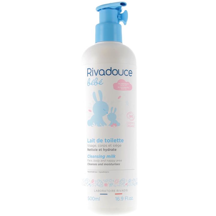 Lait de toilette Rivadouce b&eacute;b&eacute; - flacon &agrave; pompe de 500 ml