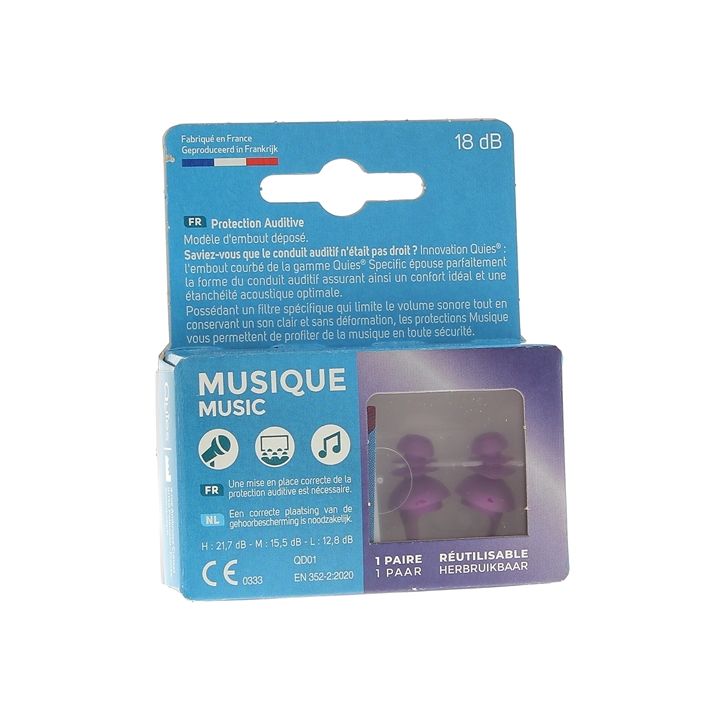Protection auditive Music Quies - bo&icirc;te de 1 paire