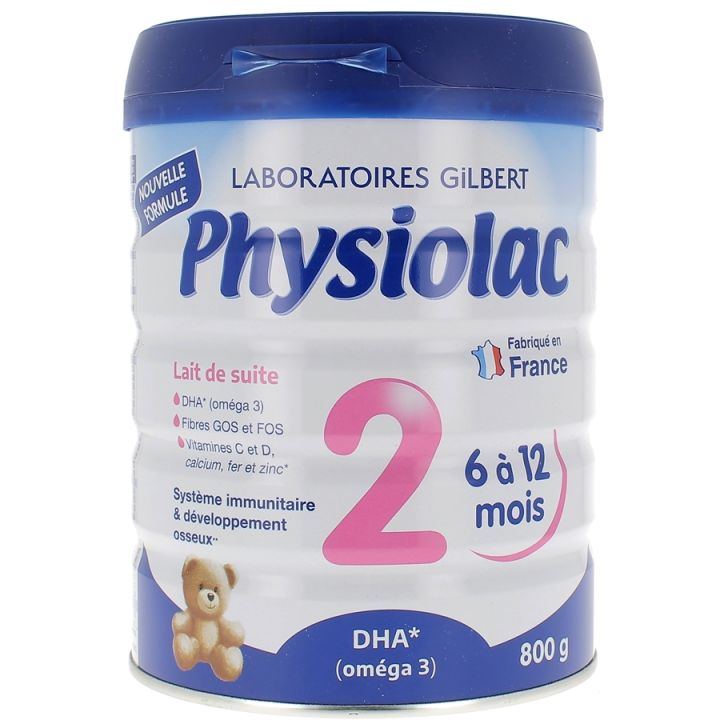 Lait en poudre 2&egrave;me &acirc;ge Physiolac - pot de 800g