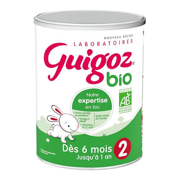 Lait en poudre Bio 2&egrave;me &acirc;ge Guigoz - boite de 800 g
