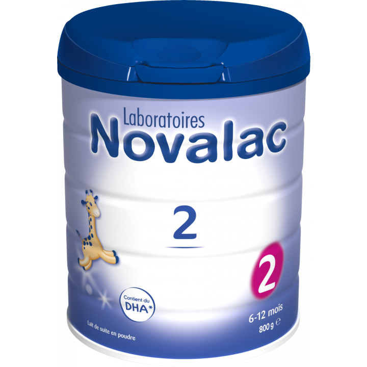 Lait en poudre Novalac 2&egrave;me &acirc;ge de 6 &agrave; 12 mois - pot de 800 g