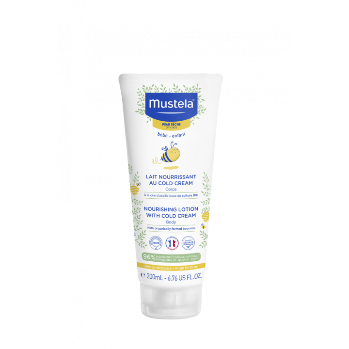 Lait nourrissant au cold cream peau s&egrave;che Mustela - tube de 200 ml