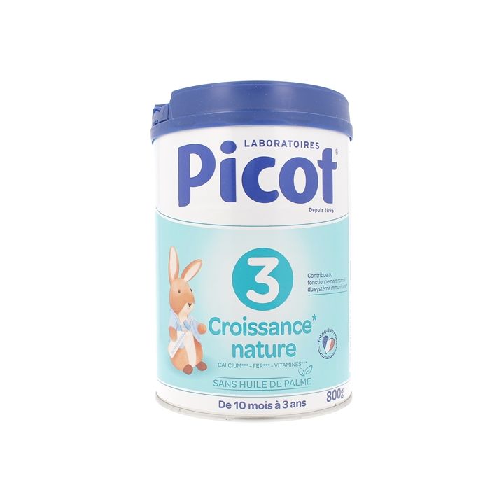 Lait poudre 3&egrave;me &acirc;ge croissance nature Picot - boite de 800g