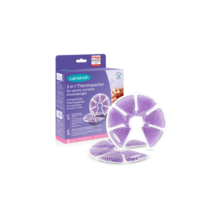 Compresses thermoperles 3 en 1 apaisantes chaud/froid Lansinoh - bo&icirc;te de 2 compresses