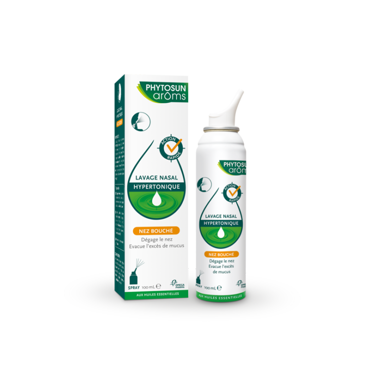 Lavage nasal hypertonique nez bouch&eacute; Phytosun ar&ocirc;ms - spray de 100ml