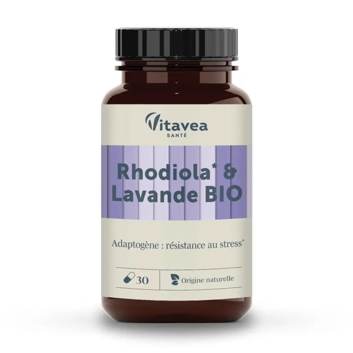 Rhodiola et Lavande bio r&eacute;sistance au stress Vitavea - pot de 30 g&eacute;lules