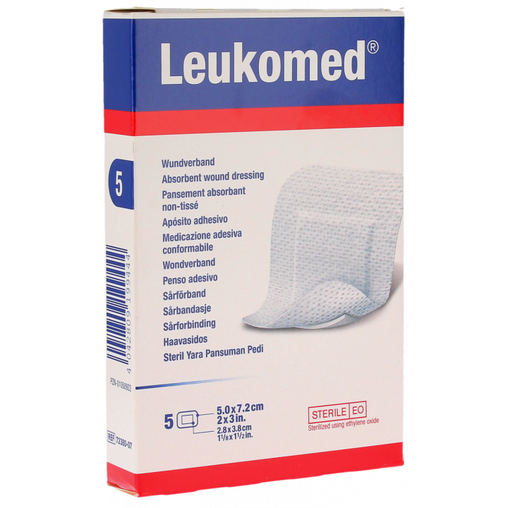 Leukomed pansements absorbants non-tiss&eacute;s Bsn m&eacute;dical - boite de 5 pansements de 5.0x7.2cm