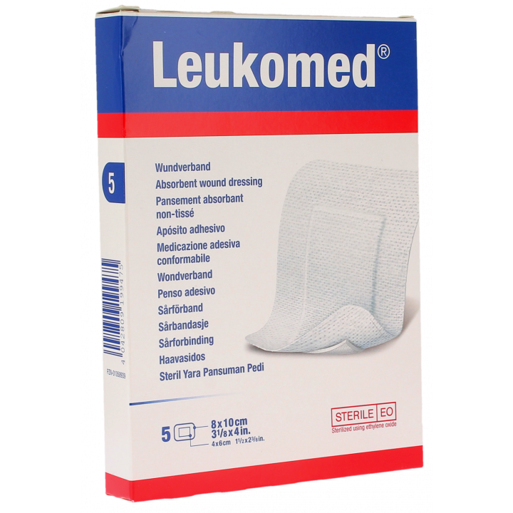 Leukomed pansements absorbants non-tiss&eacute;s Bsn m&eacute;dical - boite de 5 pansements de 8x10cm