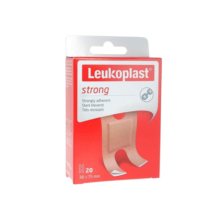 Leukoplast Strong Pansement adh&eacute;sif pr&eacute;d&eacute;coup&eacute; BSN M&eacute;dical - bo&icirc;te de 20 pansements de 3,8x7,5cm