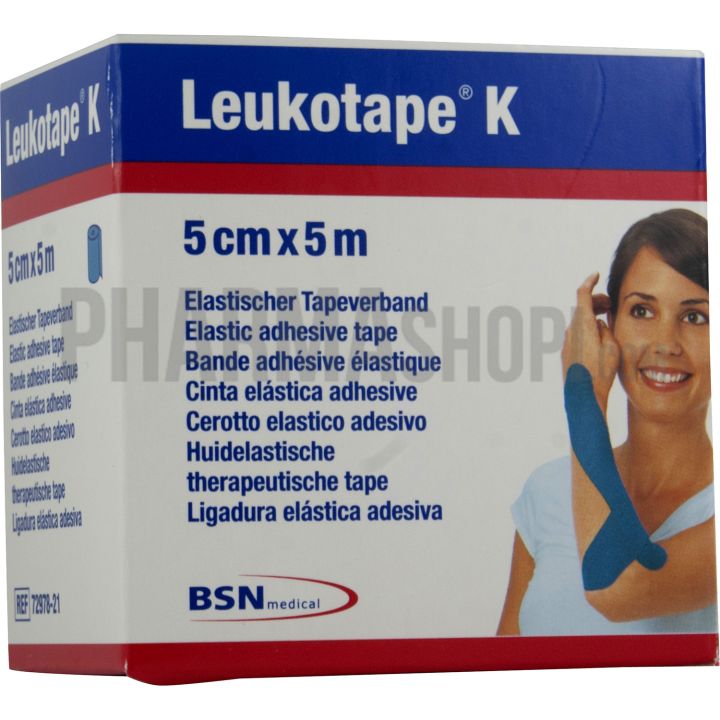 Leukotape K bande adh&eacute;sive &eacute;lastique BSN medical - bande de 5 cm x 5 m