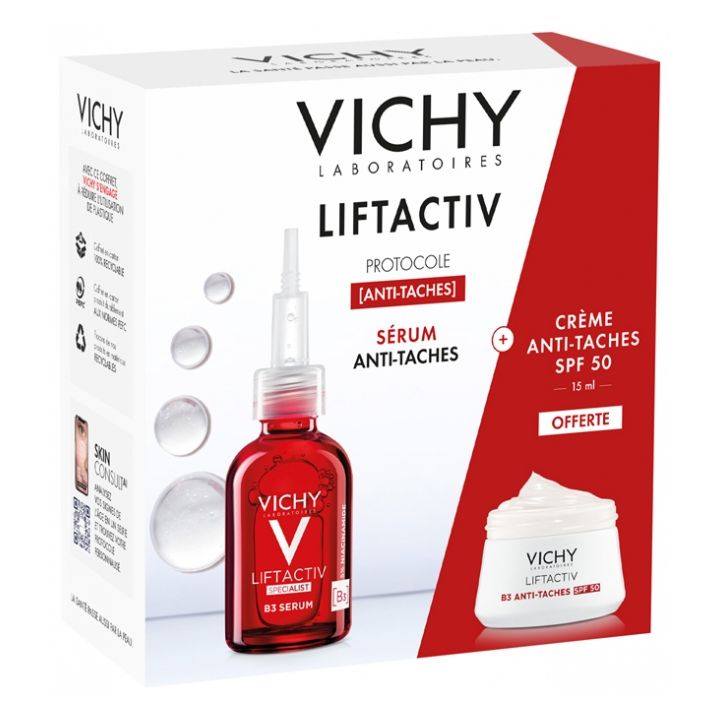 LiftActiv Specialist B3 S&eacute;rum taches brunes & rides + B3 Anti-Dark Spots Cr&egrave;me SPF50 15 ml offerte Vichy - coffret de 2 produits