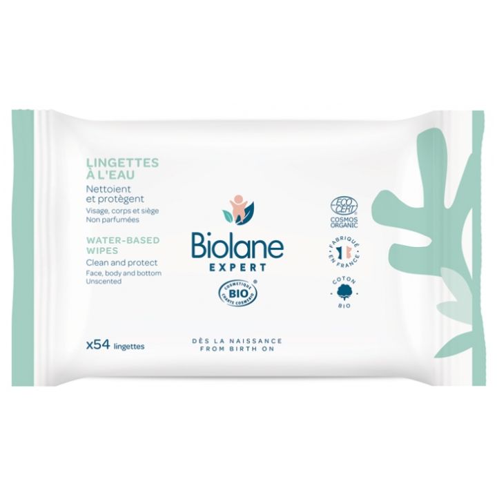 Lingettes &agrave; l'eau Biolane Expert - paquet de 54 lingettes