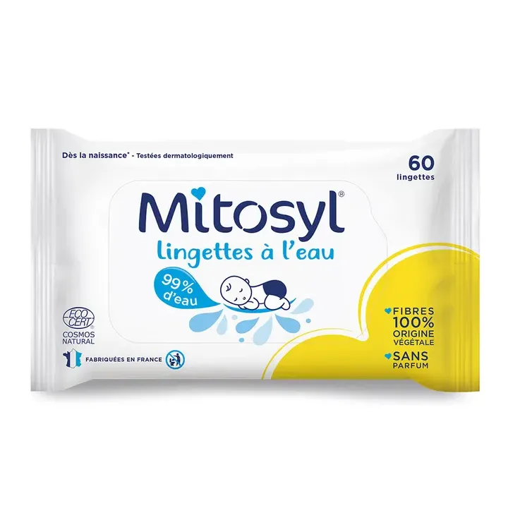Lingettes &agrave; l'eau Mitosyl - 60 lingettes