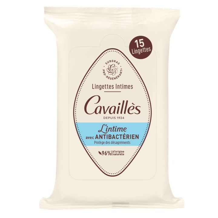 Lingettes intimes avec anti-bact&eacute;rien Rog&eacute; Cavaill&egrave;s - paquet de 15 lingettes