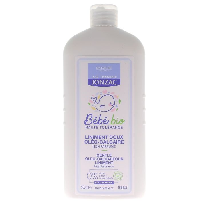 Liniment doux ol&eacute;o-calcaire b&eacute;b&eacute; bio Eau Thermale Jonzac - flacon de 500 ml