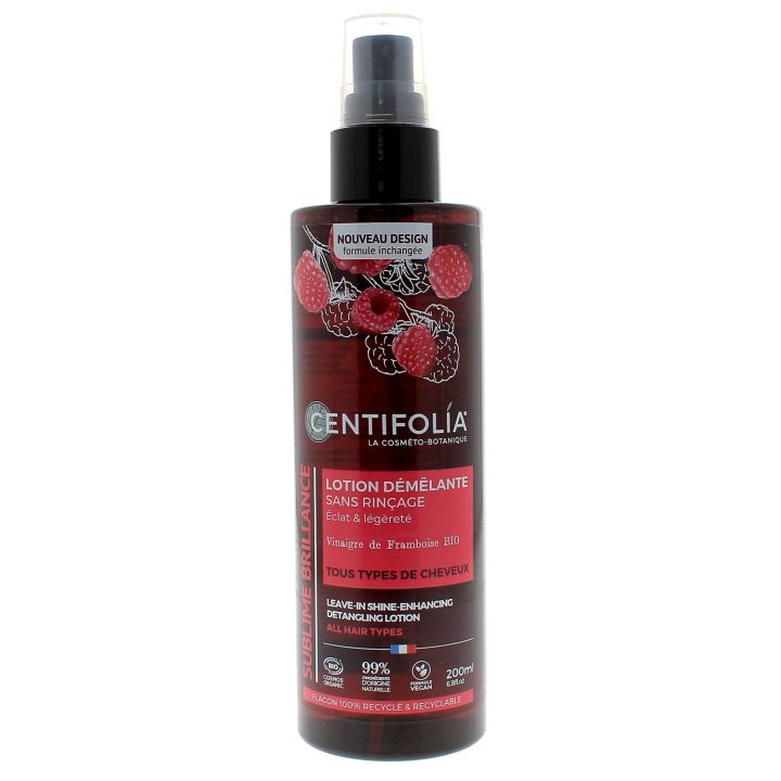 Lotion d&eacute;m&ecirc;lante sans rin&ccedil;age au vinaigre de framboise Centifolia - flacon de 200ml