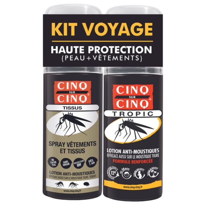 Kit voyage anti-moustiques haute protection Cinq sur Cinq - lot de 2 produits