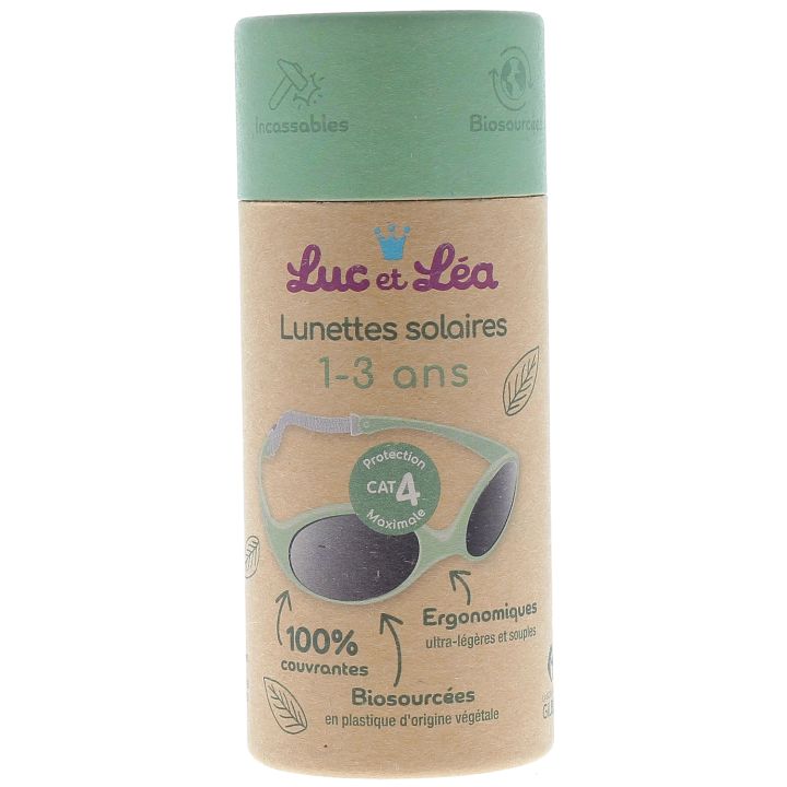 Lunettes solaires biosourc&eacute;es cat&eacute;gorie 4 1-3 ans vert Luc et L&eacute;a - 1 paire de lunettes